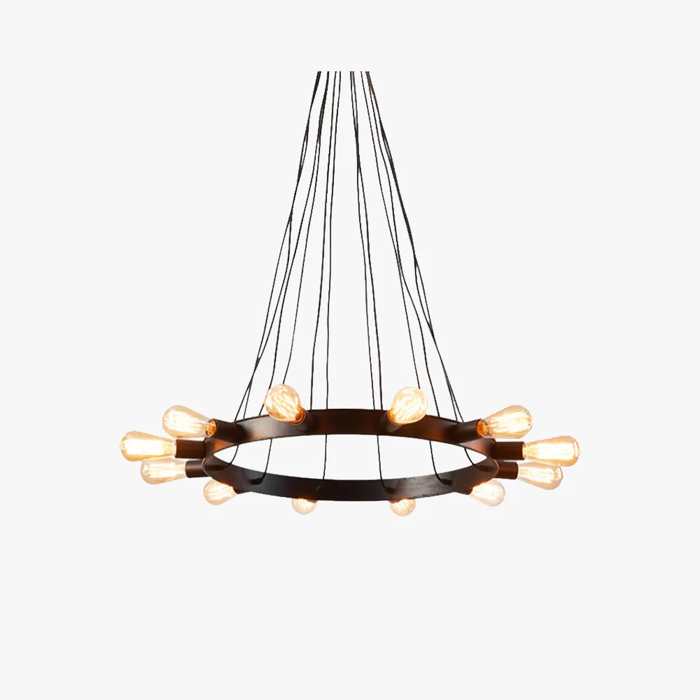 Alessio Vintage LED Chandelier Brown Metal Living Room/Bar