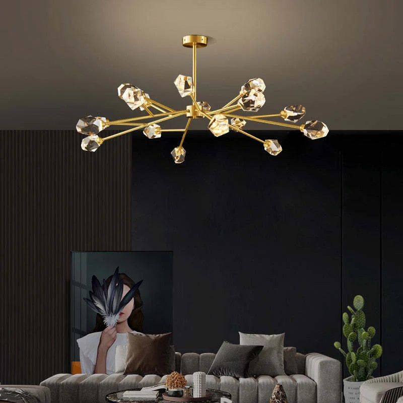 Kristy Luxurious Crystal Chandelier Living Room Golden