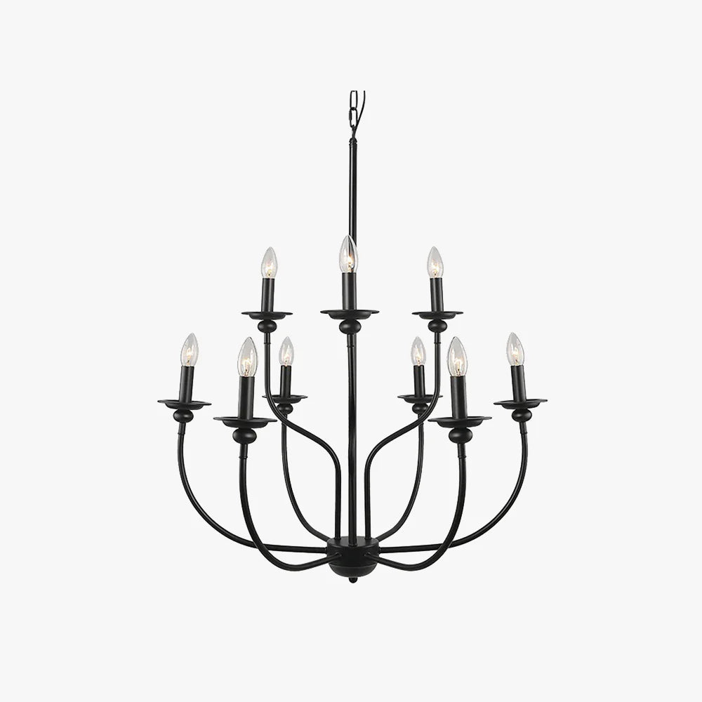 Silva Modern LED Chandelier Black Metal Bedroom Living Room